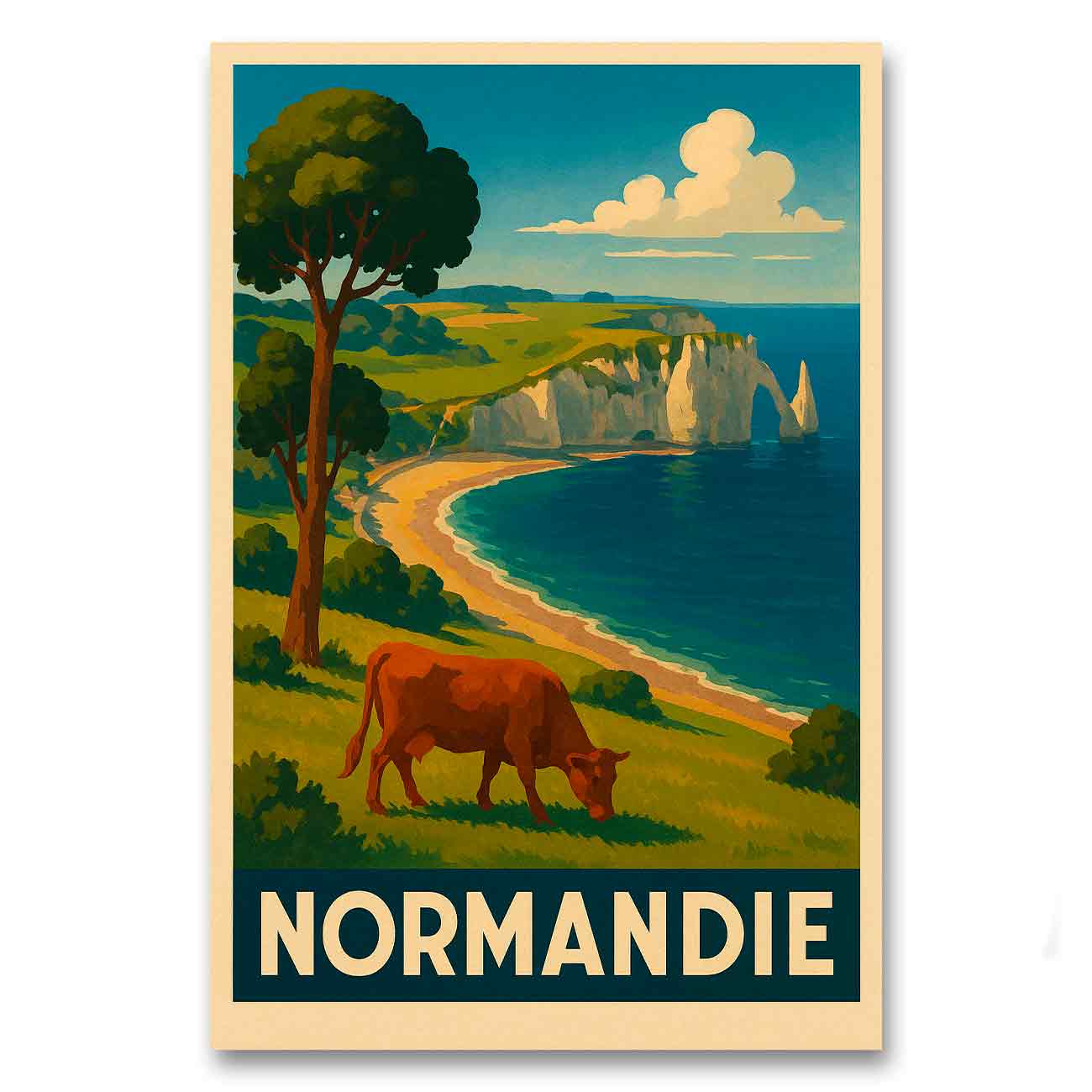 Vintagejuliste Normandie 2 50×75-1a