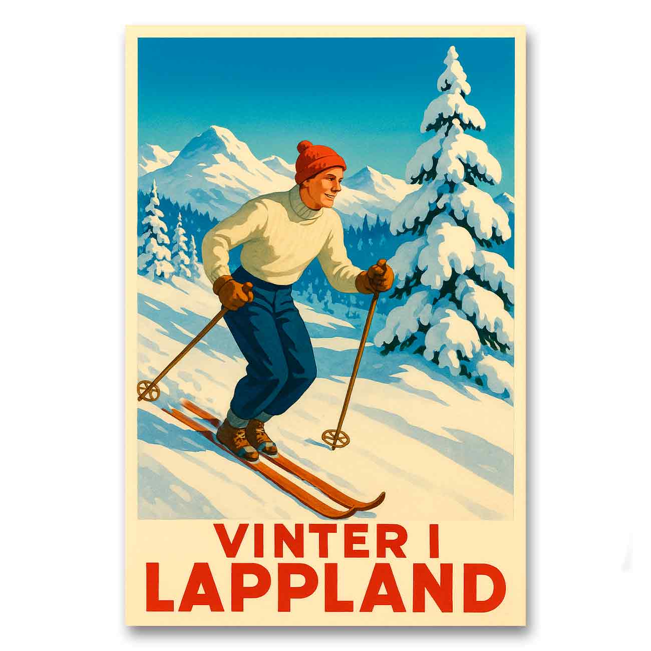 Vintagejuliste Sweden Lappland 3 50×75-2a