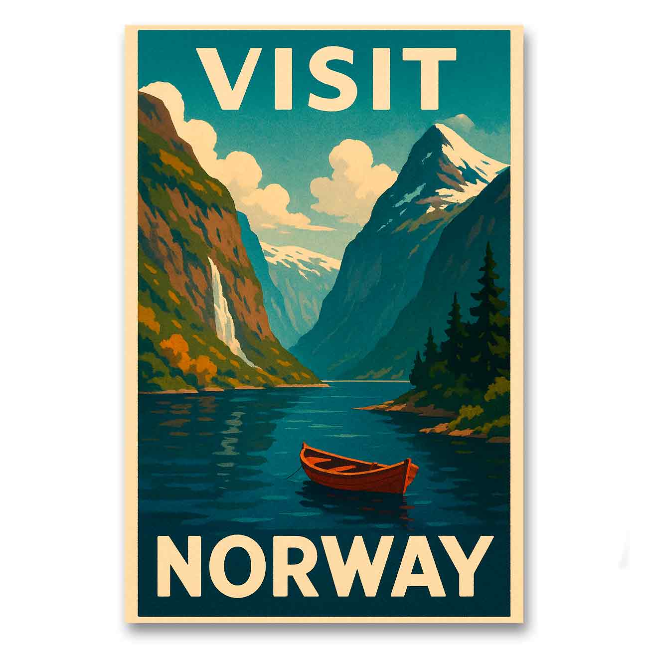 Vintagejuliste Visit Norway 1 50×75-2a