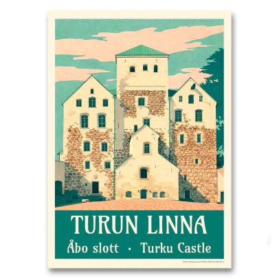 Retrojuliste Turun linna (vihreä)