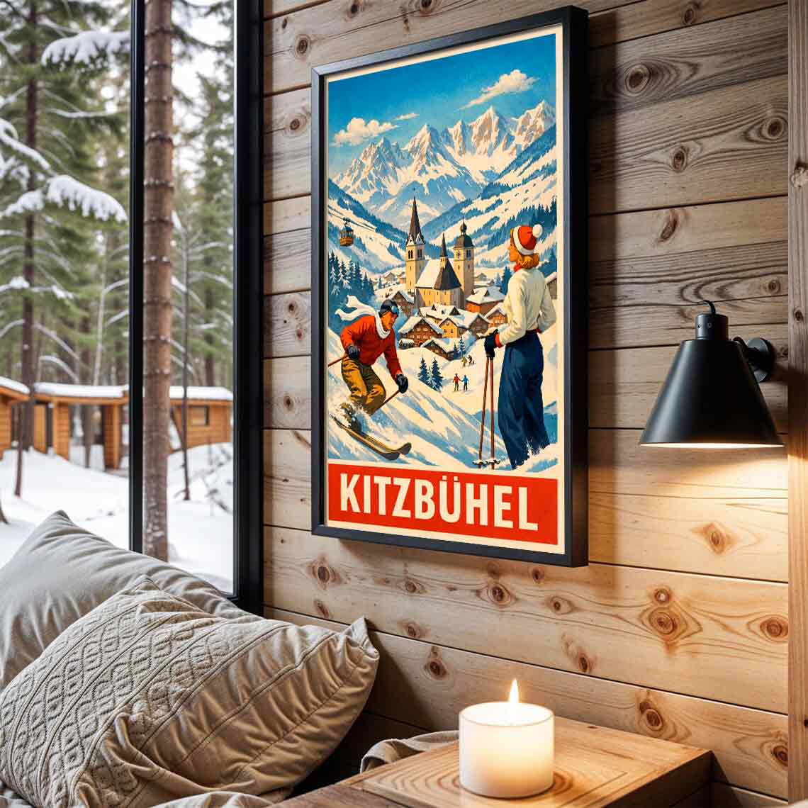 Juliste Vintage Kitzbuhel LÖ 50×75 70×105-5aaa
