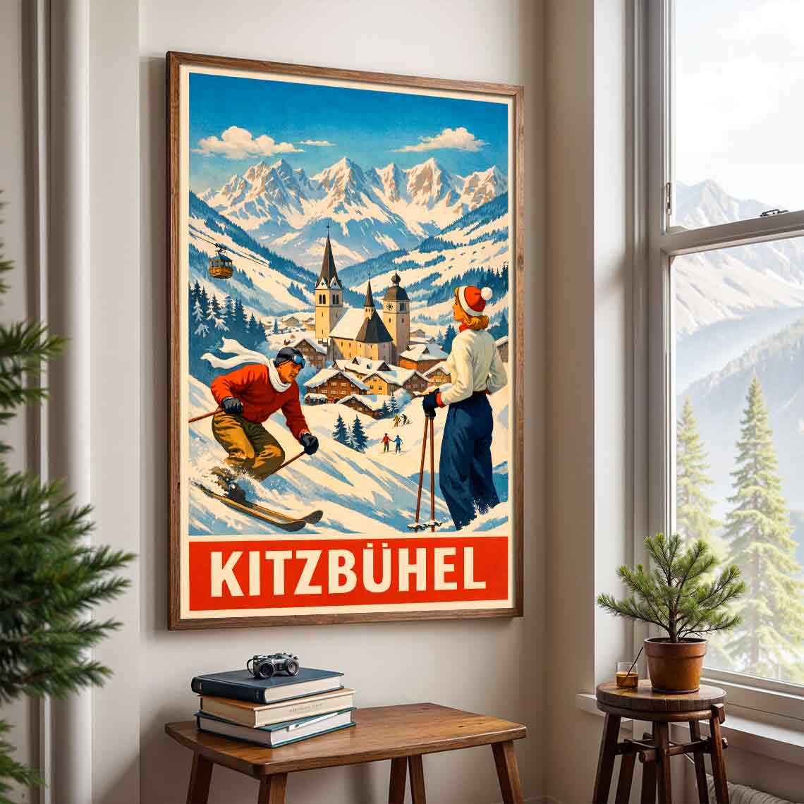 Juliste Vintage Kitzbuhel LÖ 50×75 70×105-5aaaa