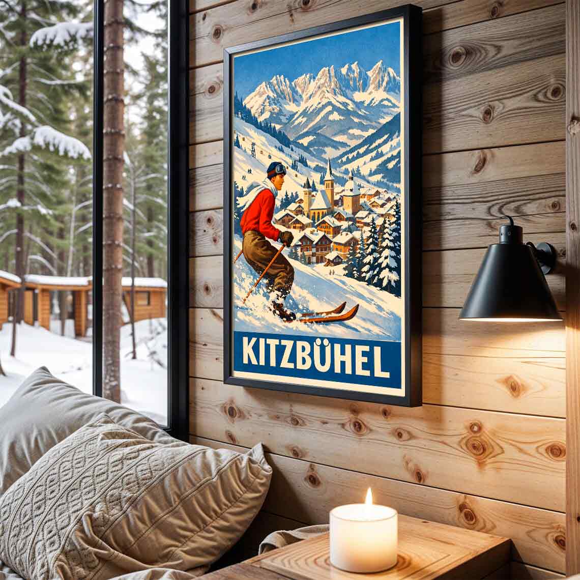 Juliste Vintage Kitzbuhel LÖ 50×75 70×105-6aaa