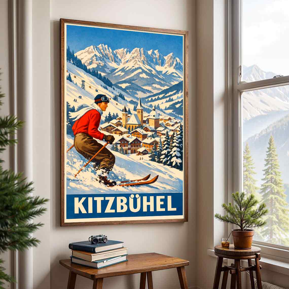 Juliste Vintage Kitzbuhel LÖ 50×75 70×105-6aaaa