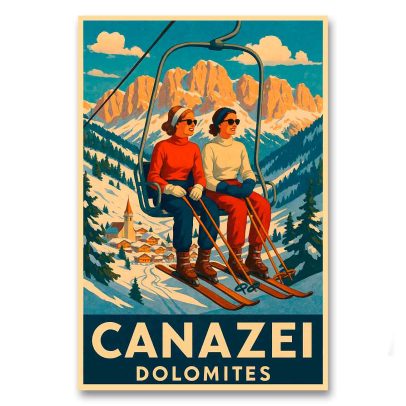 Vintagejuliste Italia - Canazei 2