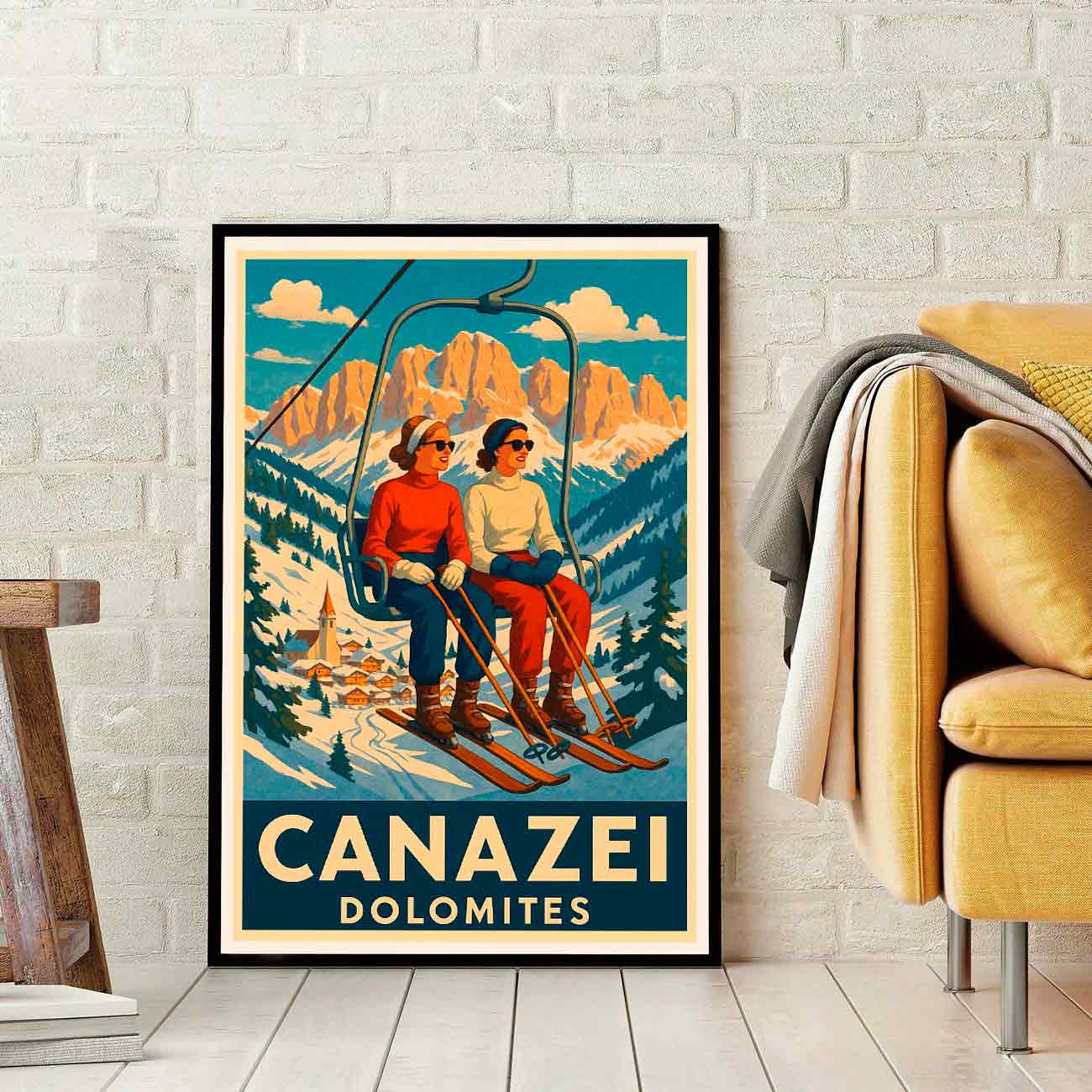 Vintagejuliste Canazei 2 50x75aaaa