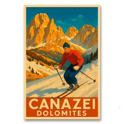 Vintagejuliste Italia - Canazei 1