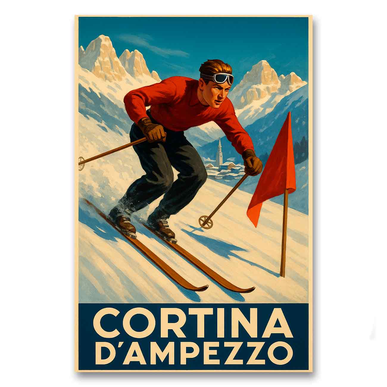 Vintagejuliste Cortina D´Ampezzo 1 50x75a