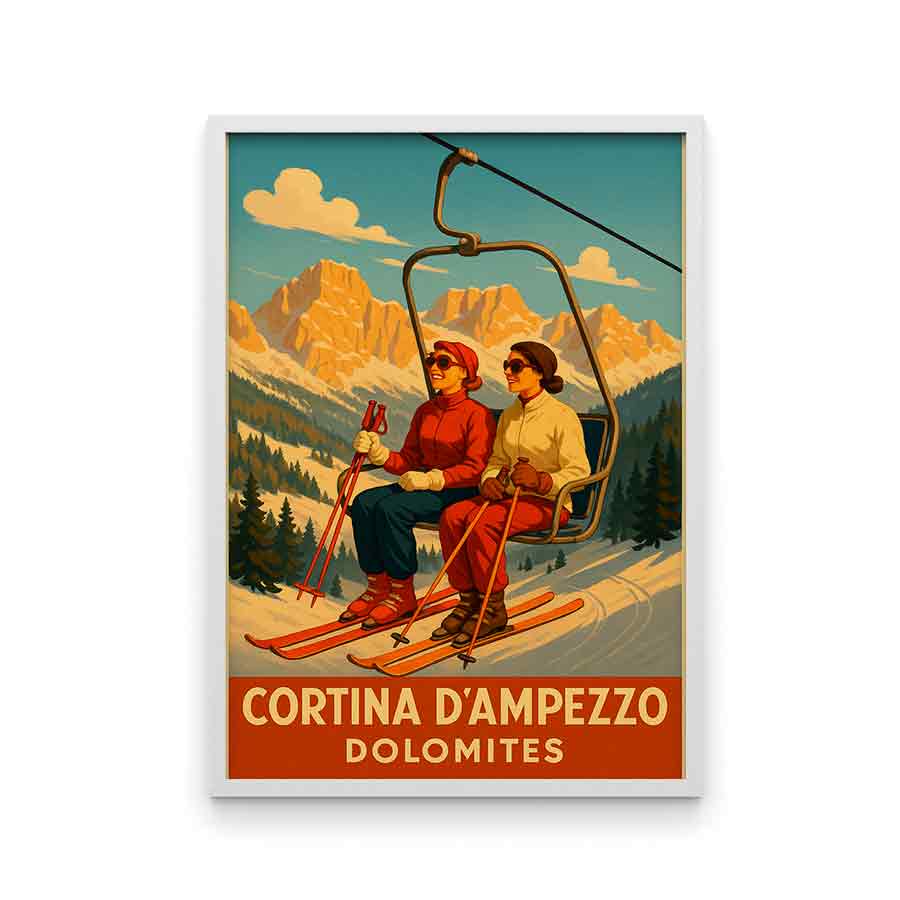 Vintagejuliste Cortina D´Ampezzo 2 50×75-1aa
