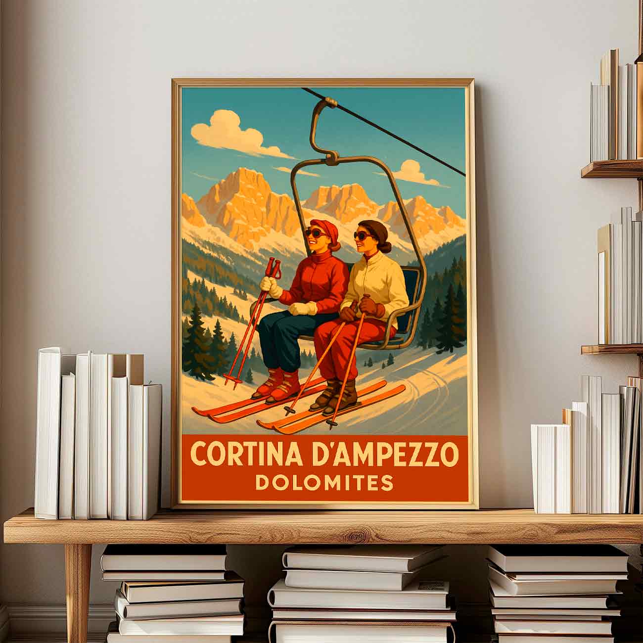 Vintagejuliste Cortina D´Ampezzo 2 50×75-1aaa