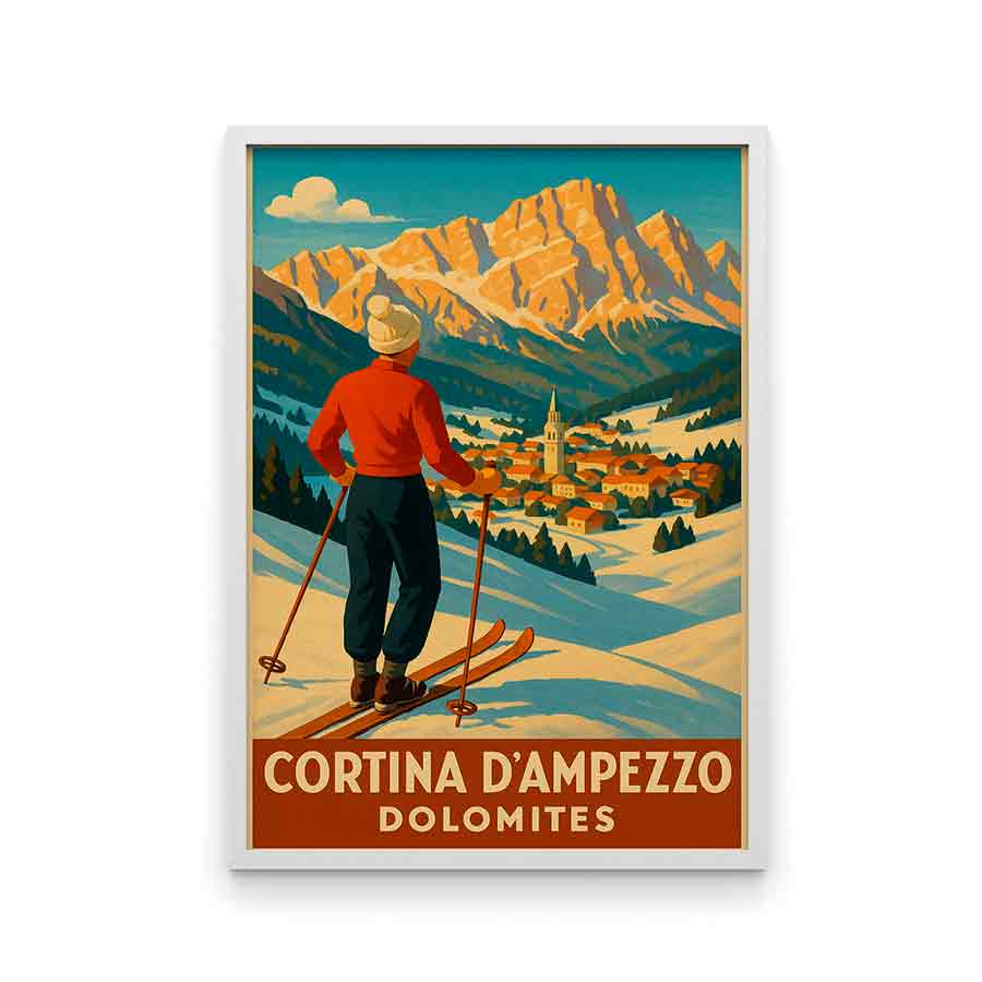 Vintagejuliste Cortina D´Ampezzo 3 50×75-2aa