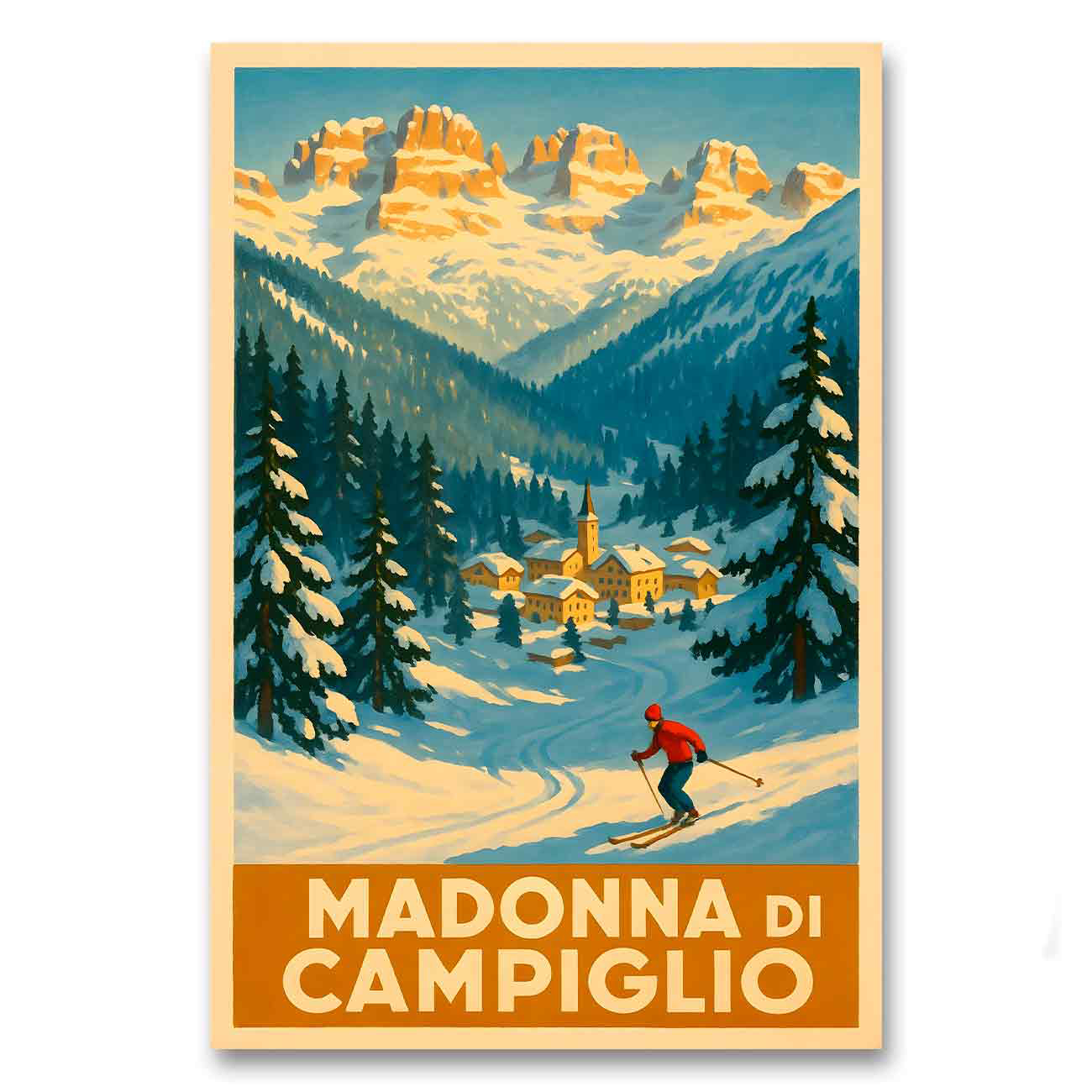 Vintagejuliste Madonna de Campiglio 2 50×75-2a