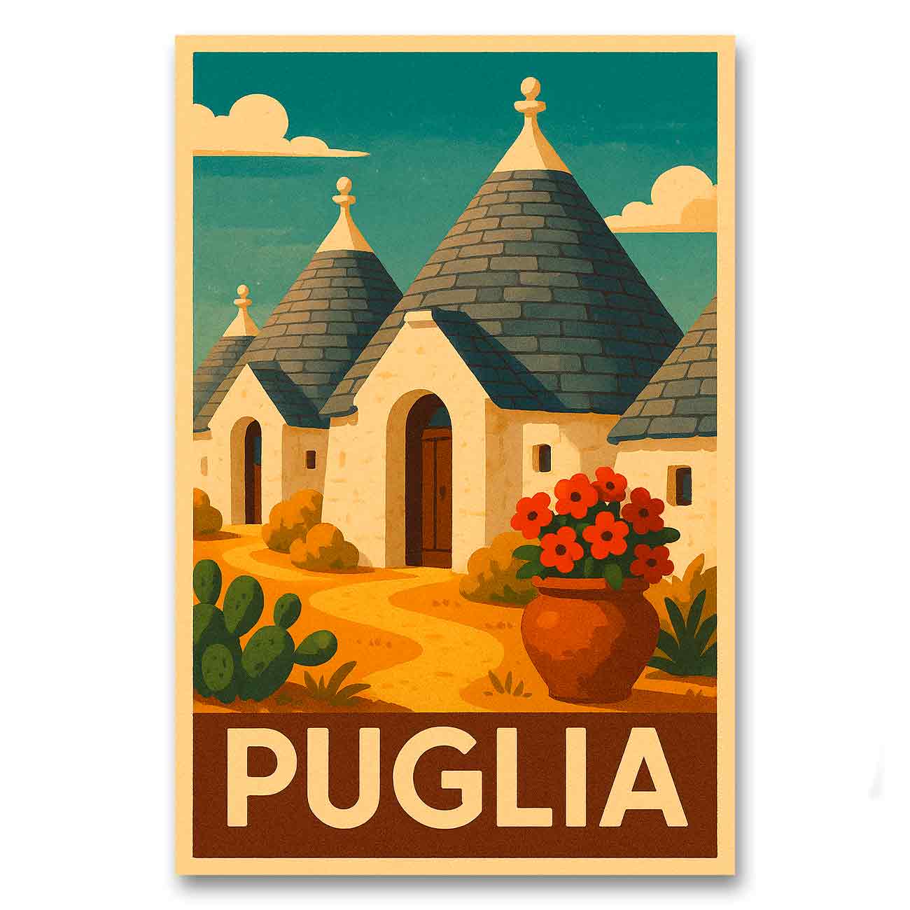 Vintagejuliste Puglia Italia 50×75-2a