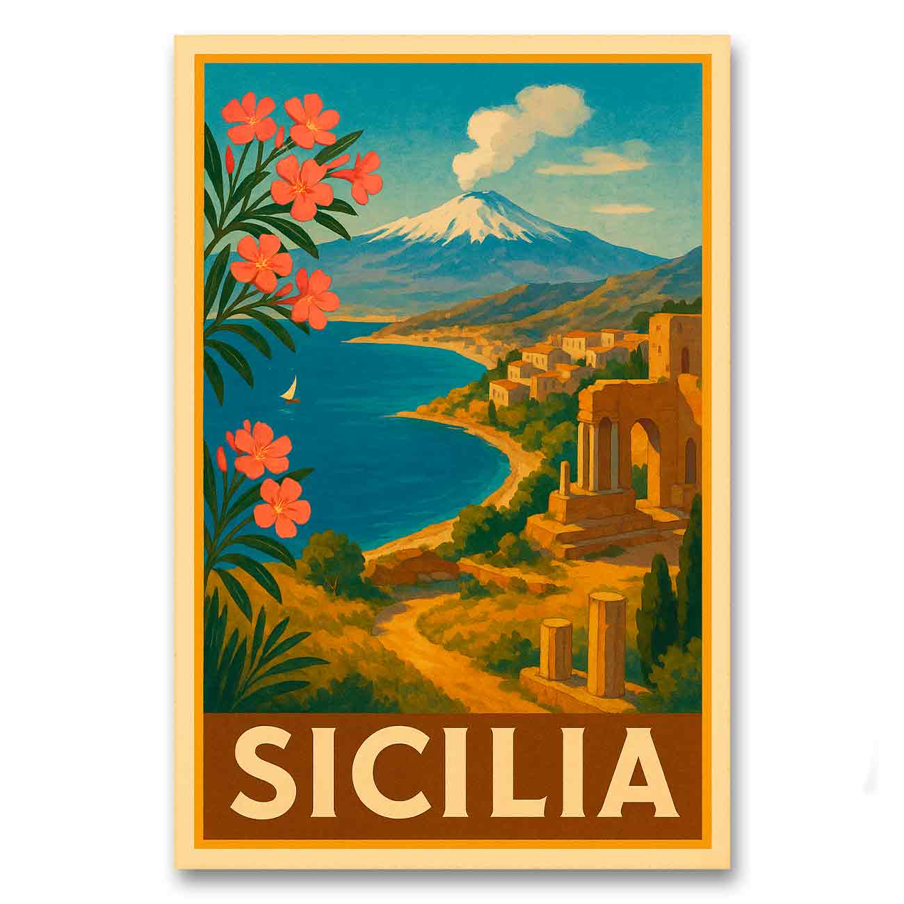 Vintagejuliste Sicilia 2 50×75-1a
