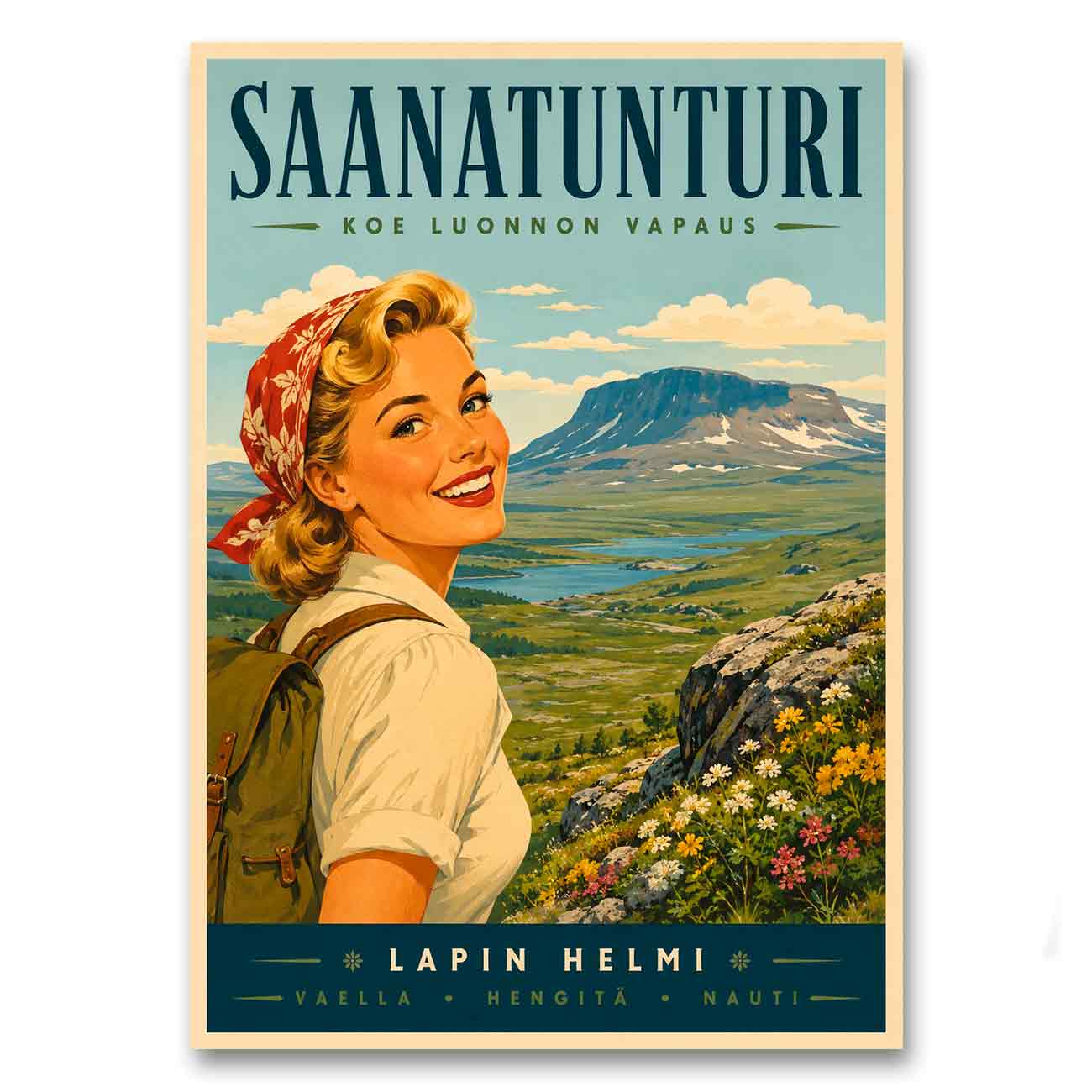 Juliste Lappi Saanatunturi LÖ 50×70 70x100a