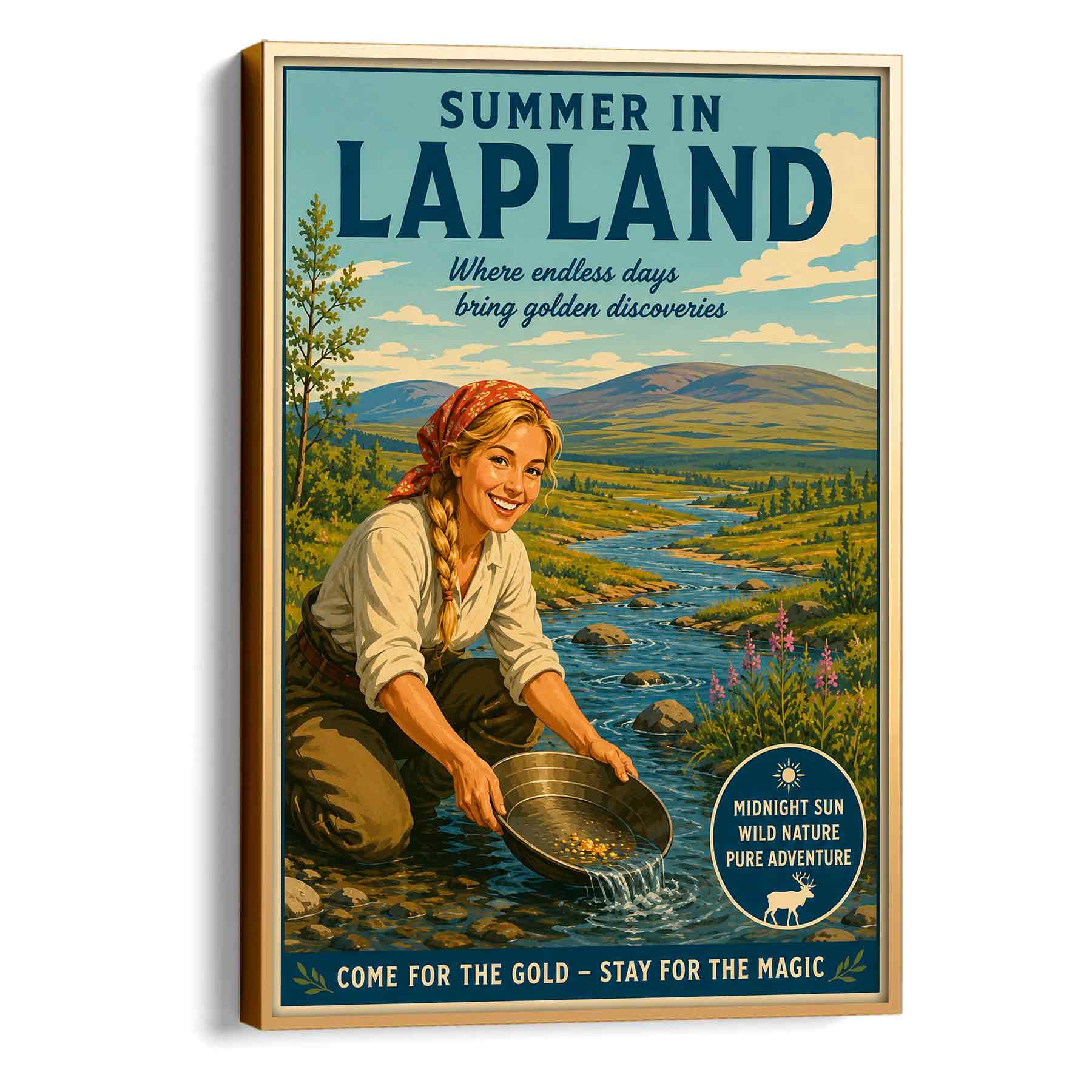 Juliste Lappi kullanhuuhdonta 6 LÖ 50×70 70x100aa