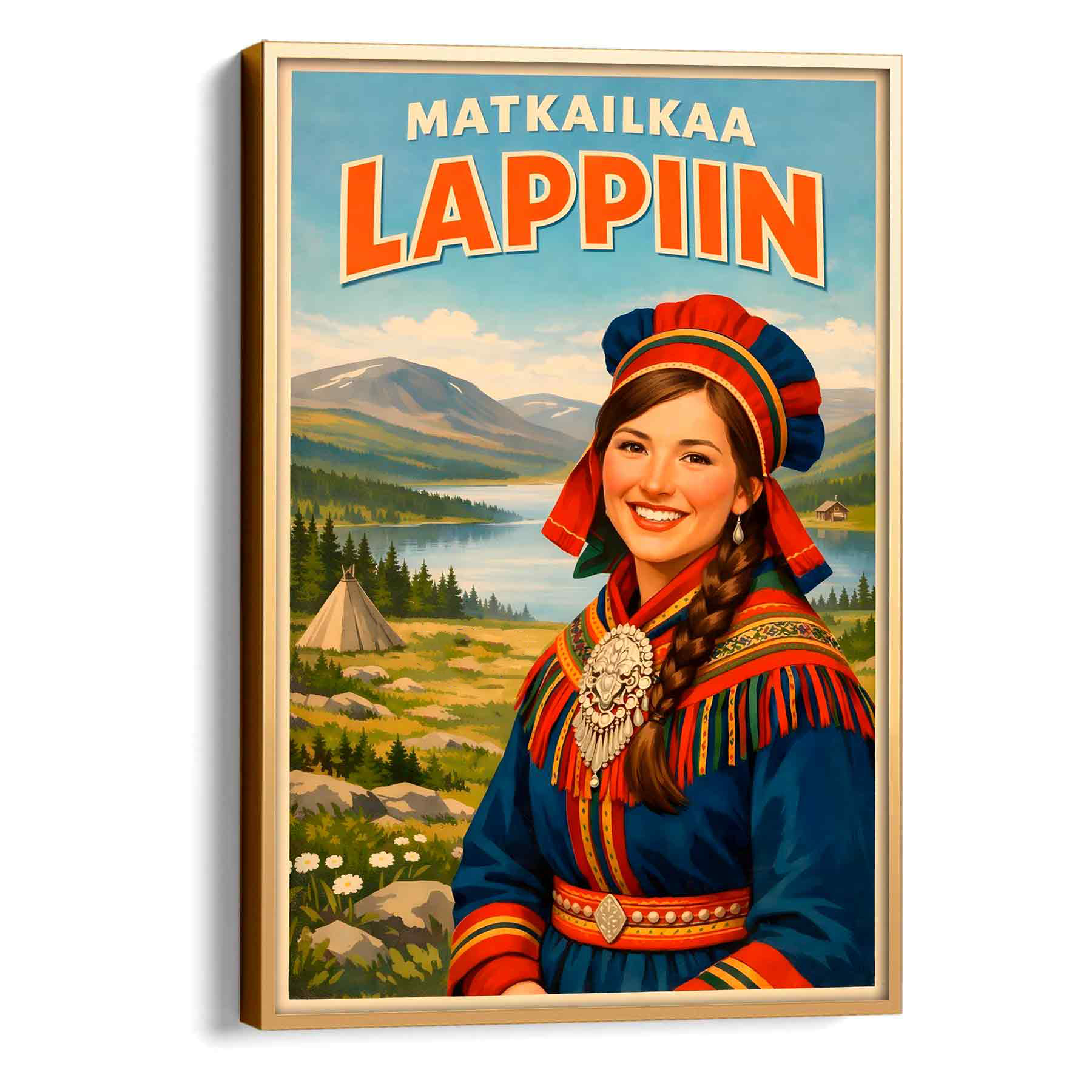 Juliste Lappi matkailkaa lappiin LÖ 50×75 70×105-1aa