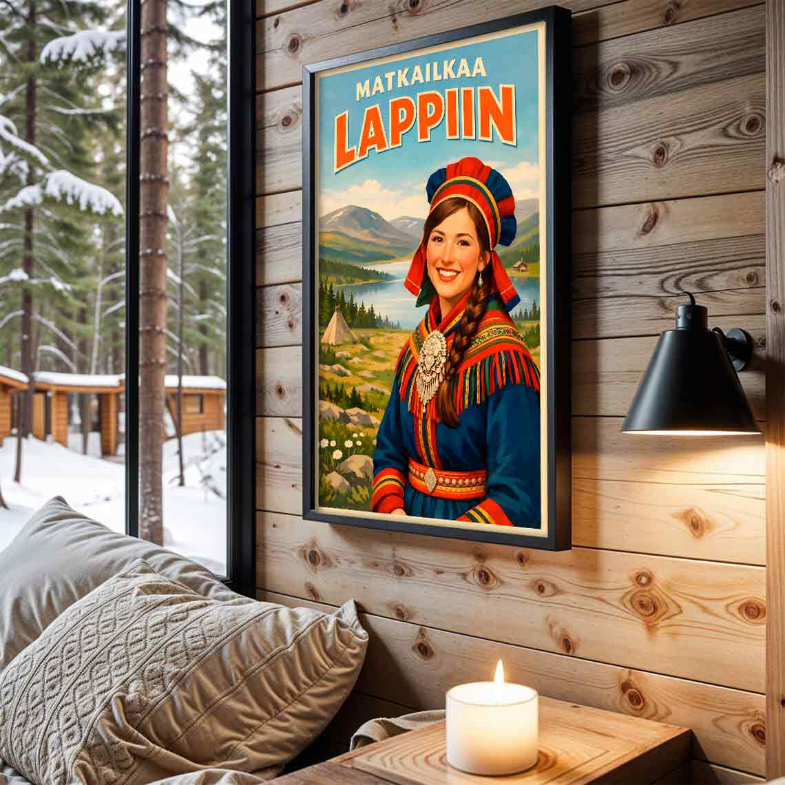 Juliste Lappi matkailkaa lappiin LÖ 50×75 70×105-1aaa