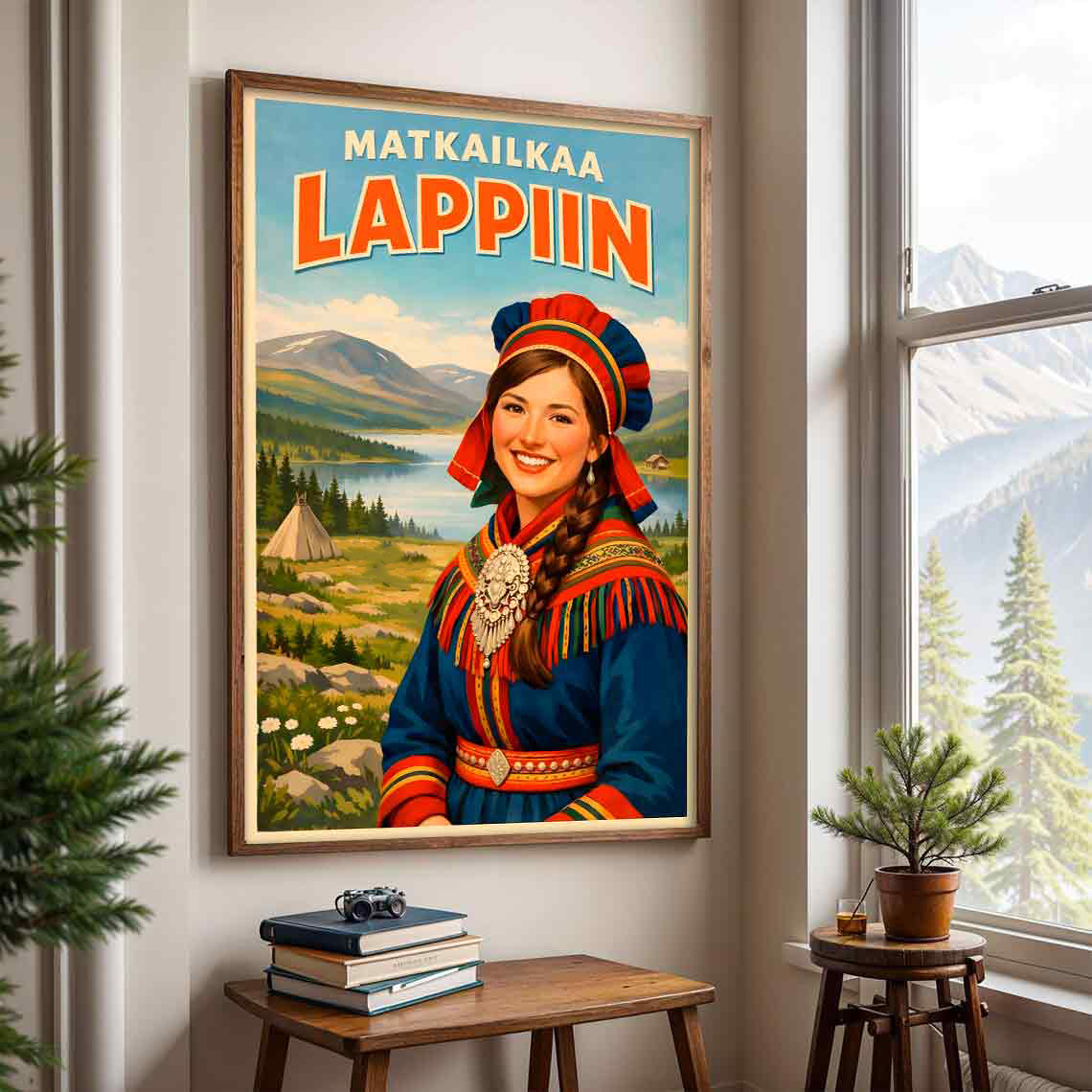 Juliste Lappi matkailkaa lappiin LÖ 50×75 70×105-1aaaa