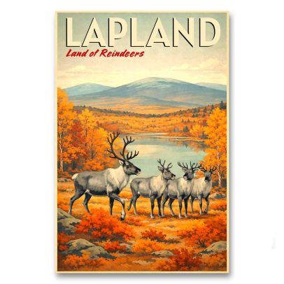 Juliste Lapland - Land of reindeers