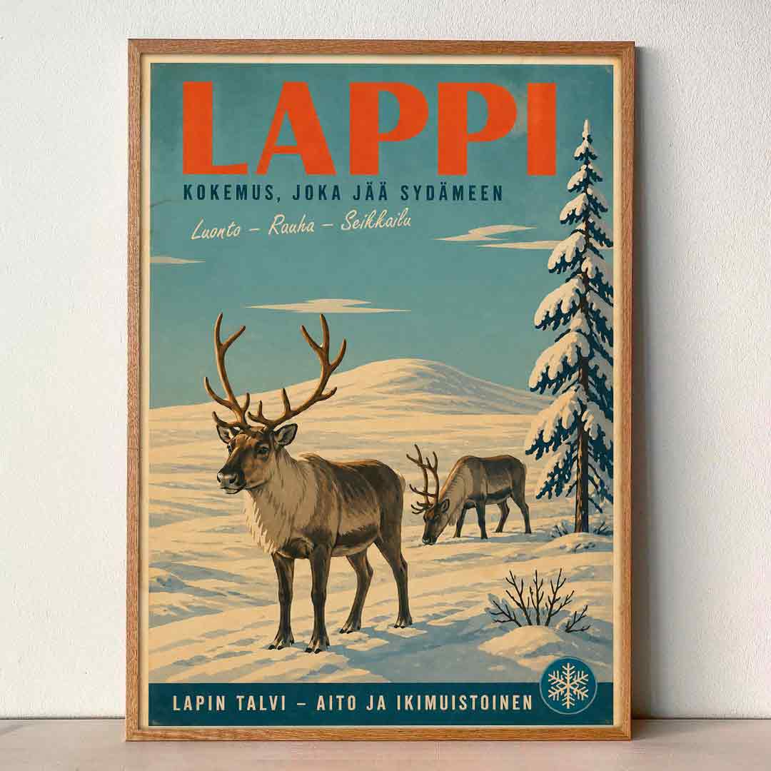 Juliste Lappi porot tunturilla LÖ 50×70 70x100_2aa