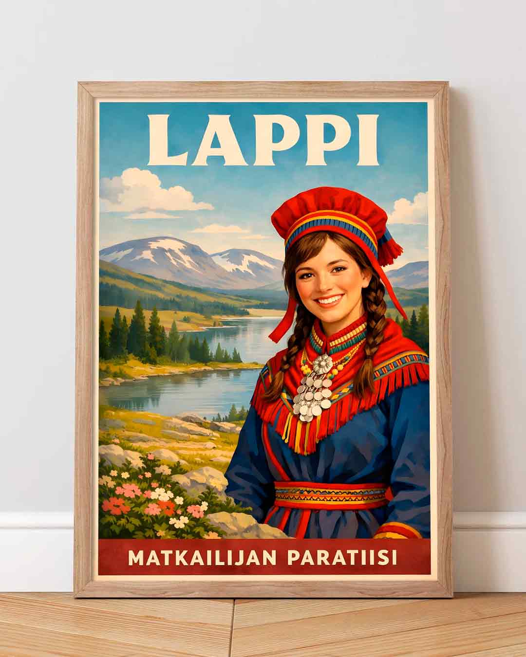 Juliste Lappi talvimaisema Matkailijan paratiisi LÖ 50×75 70×105-1aaa