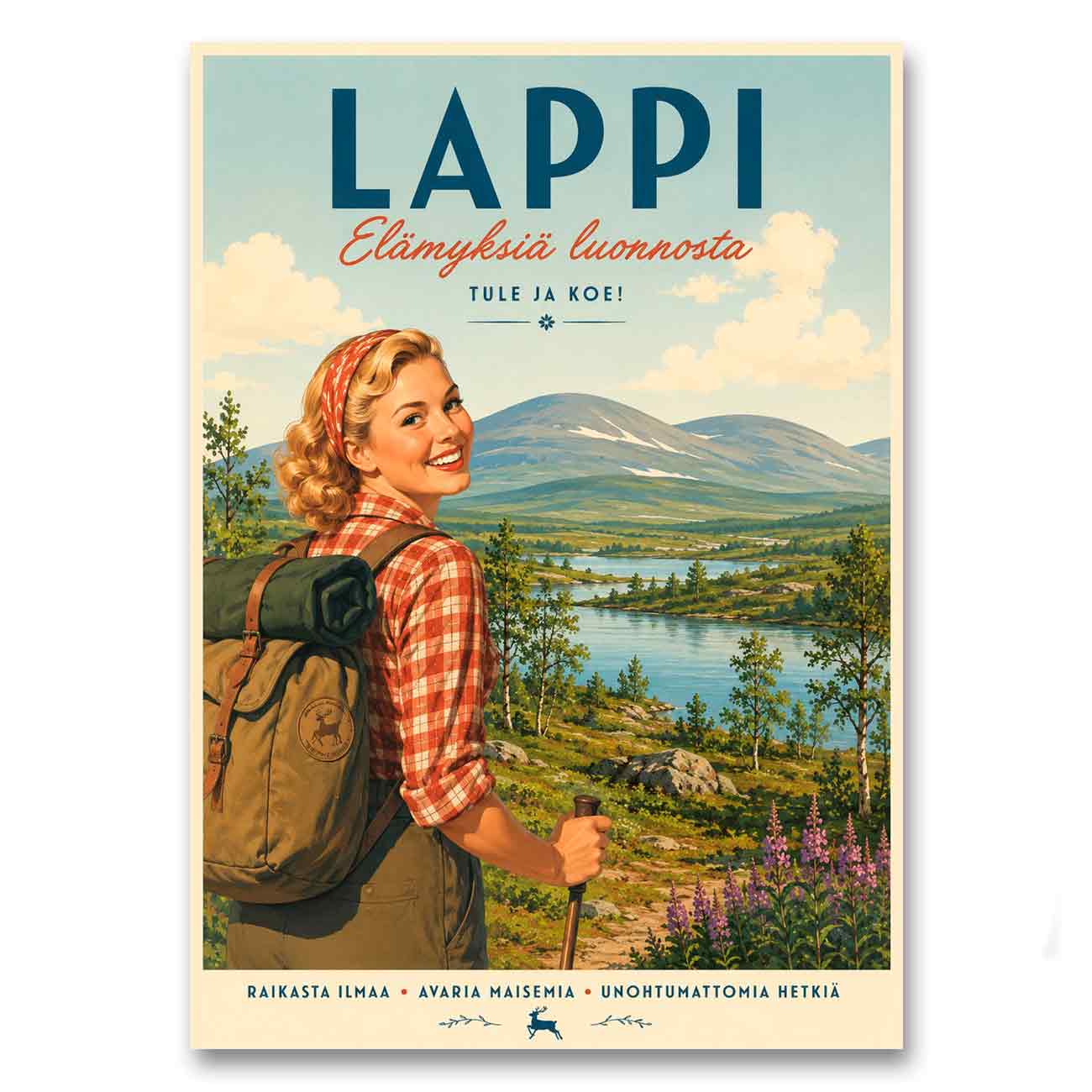 Juliste Lappi vaellus kesällä 1 LÖ 50×70 70x100a