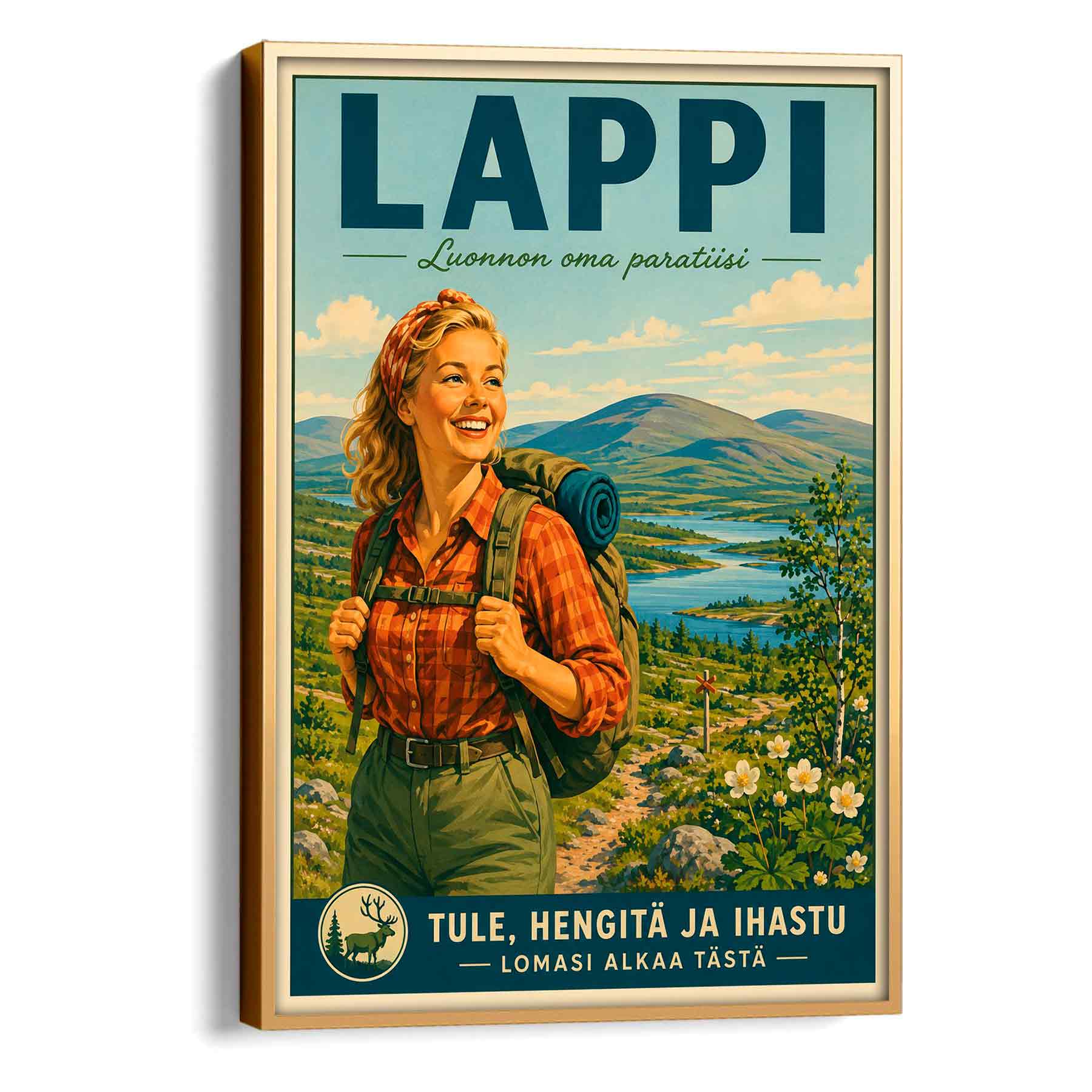 Juliste Lappi vaellus kesällä 2 LÖ 50×70 70x100aa