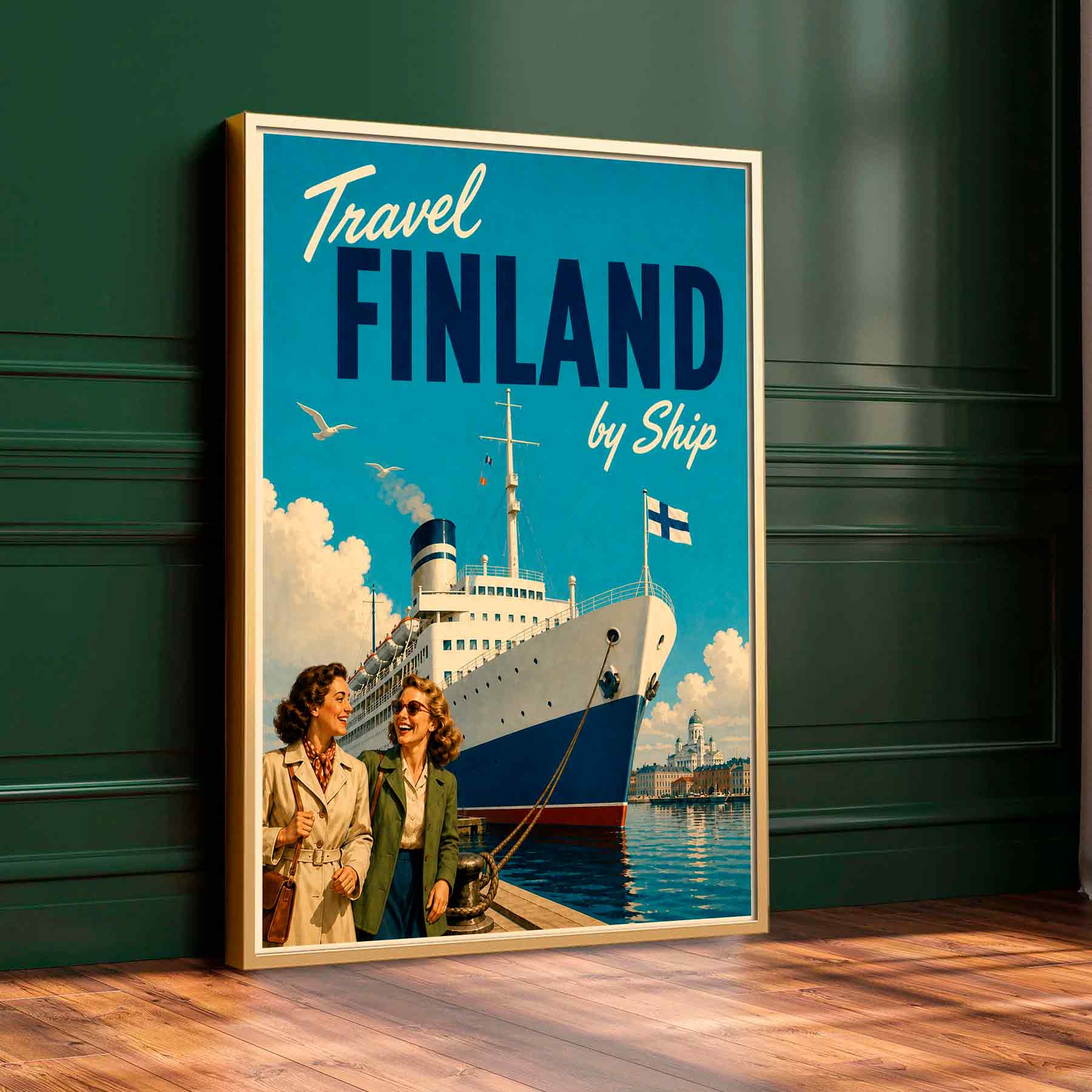 Juliste Matkailu Finland by Boat LÖ 50×70 70x100aaa