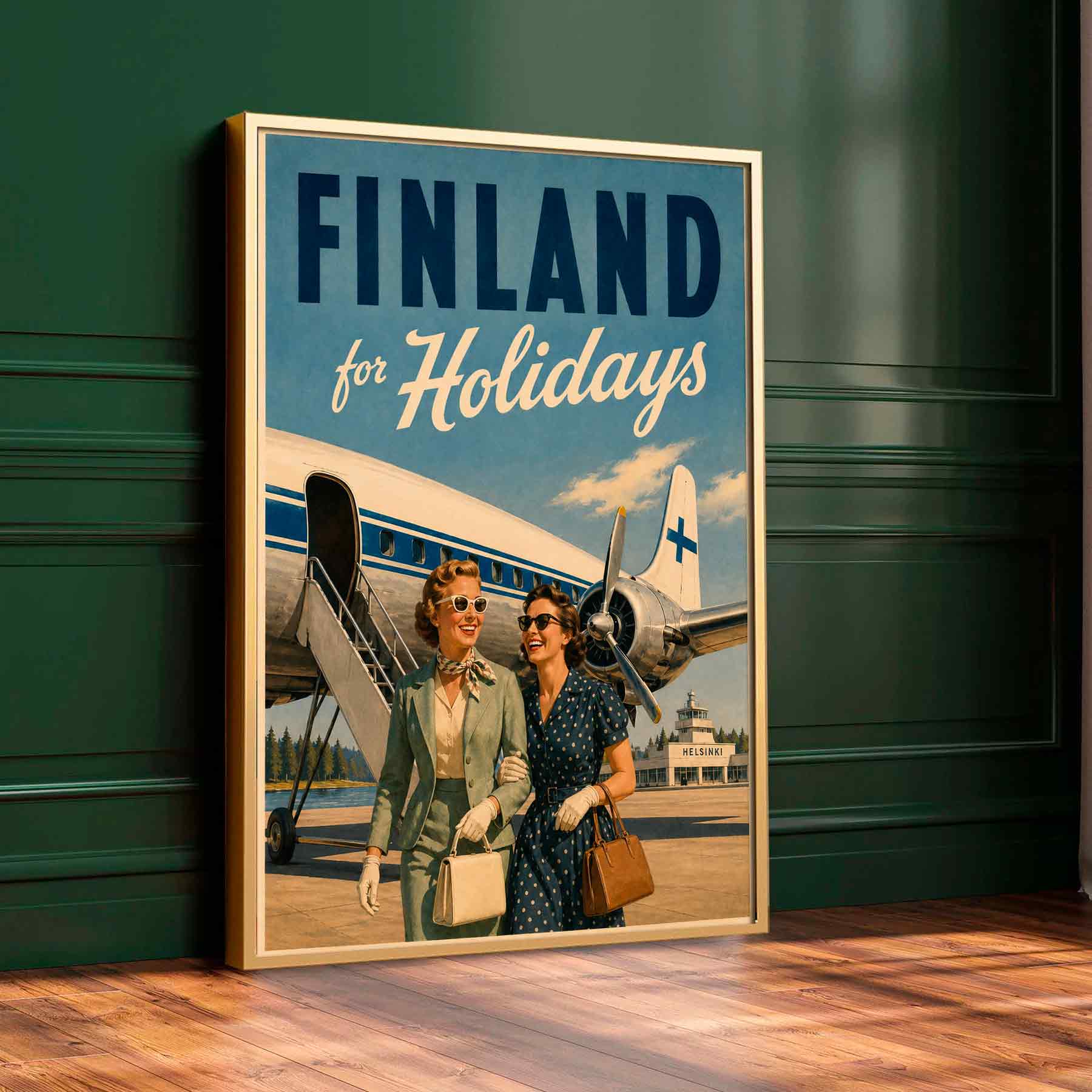 Juliste Matkailu Finland for Holidays Finnair LÖ 50×70 70x100aa