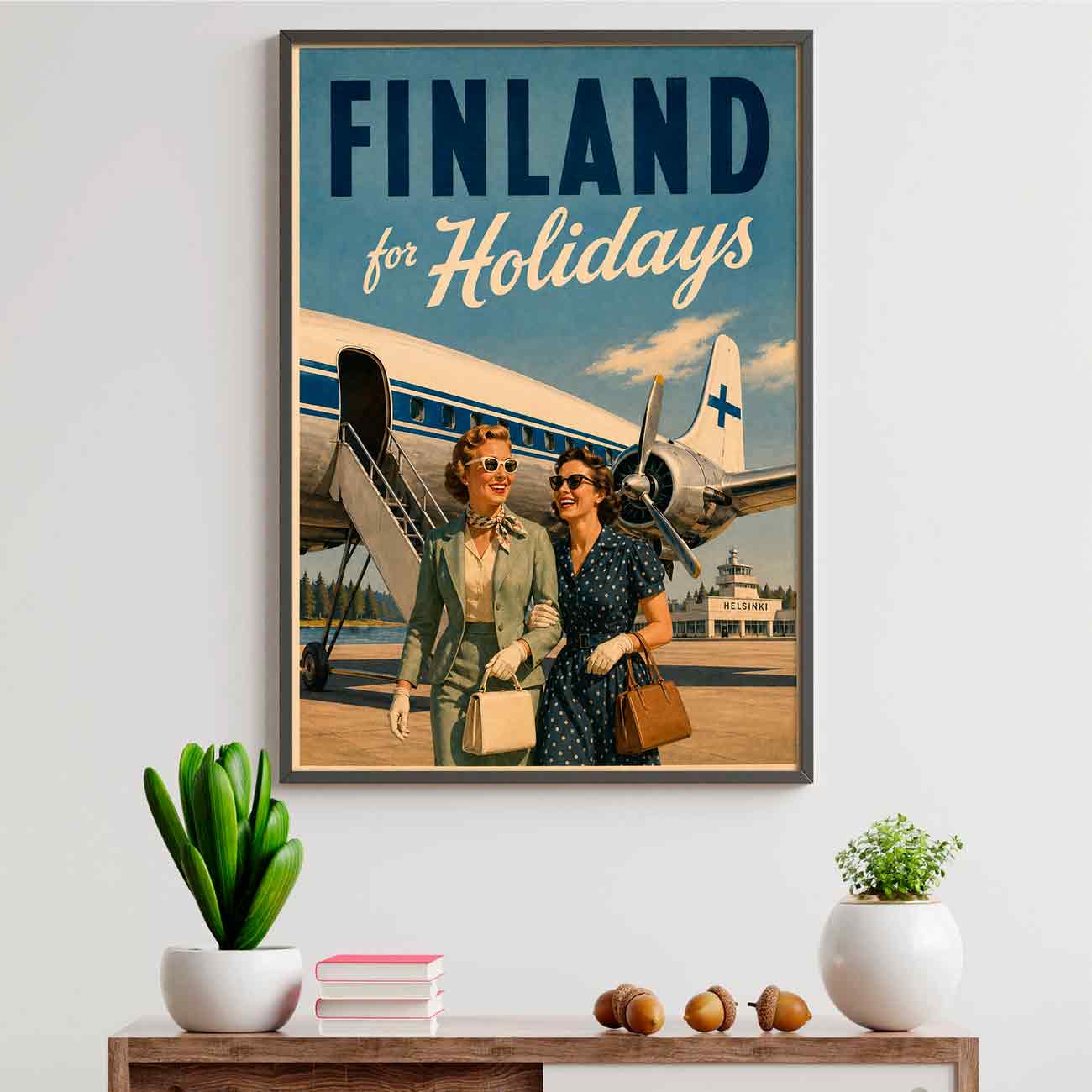 Juliste Matkailu Finland for Holidays Finnair LÖ 50×70 70x100aaa