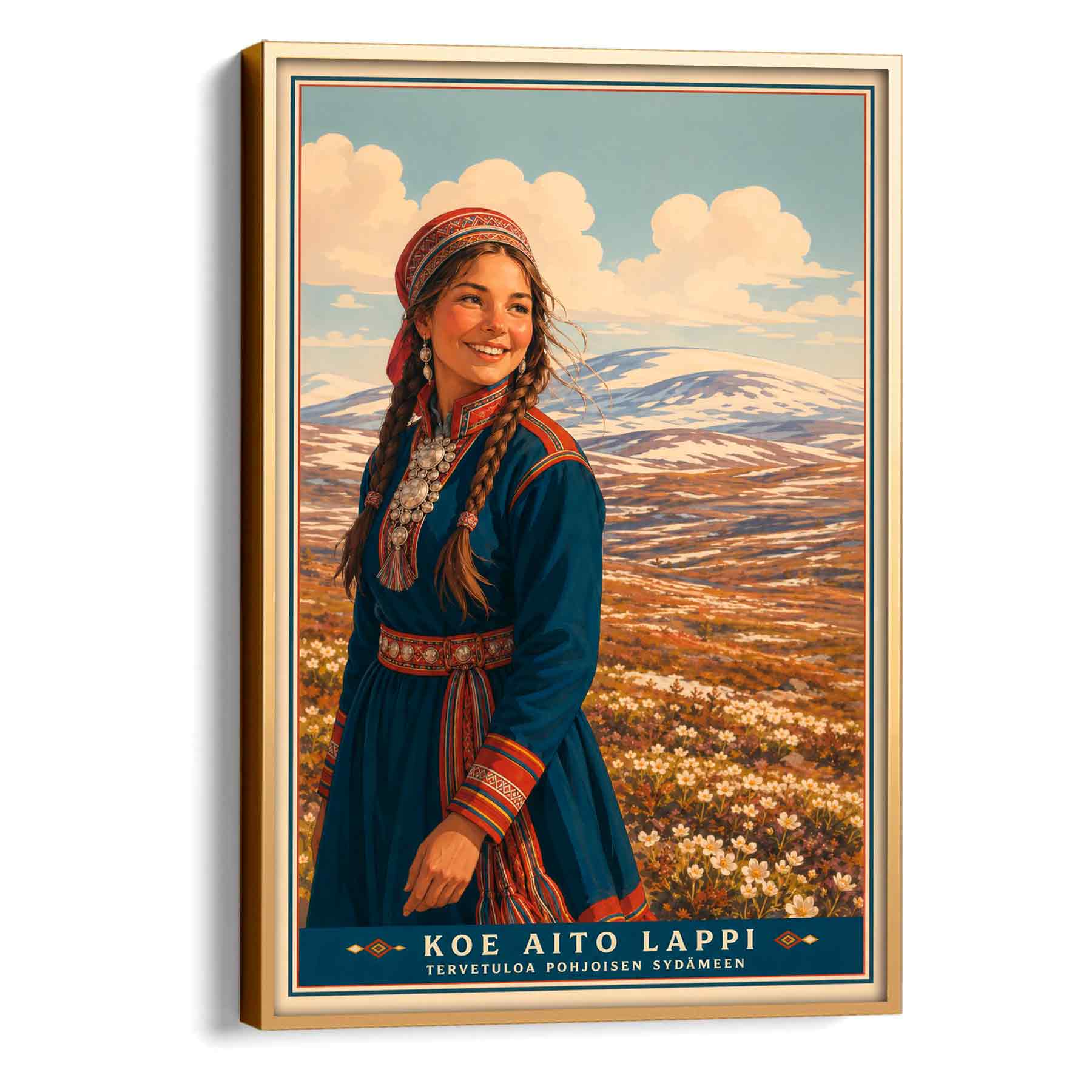 Juliste Matkailu Lappi syksy aito lappi LÖ 50×75 70x105aa