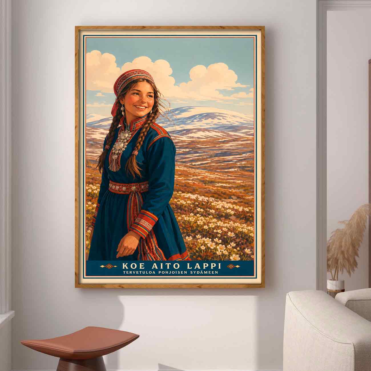 Juliste Matkailu Lappi syksy aito lappi LÖ 50×75 70x105aaaa