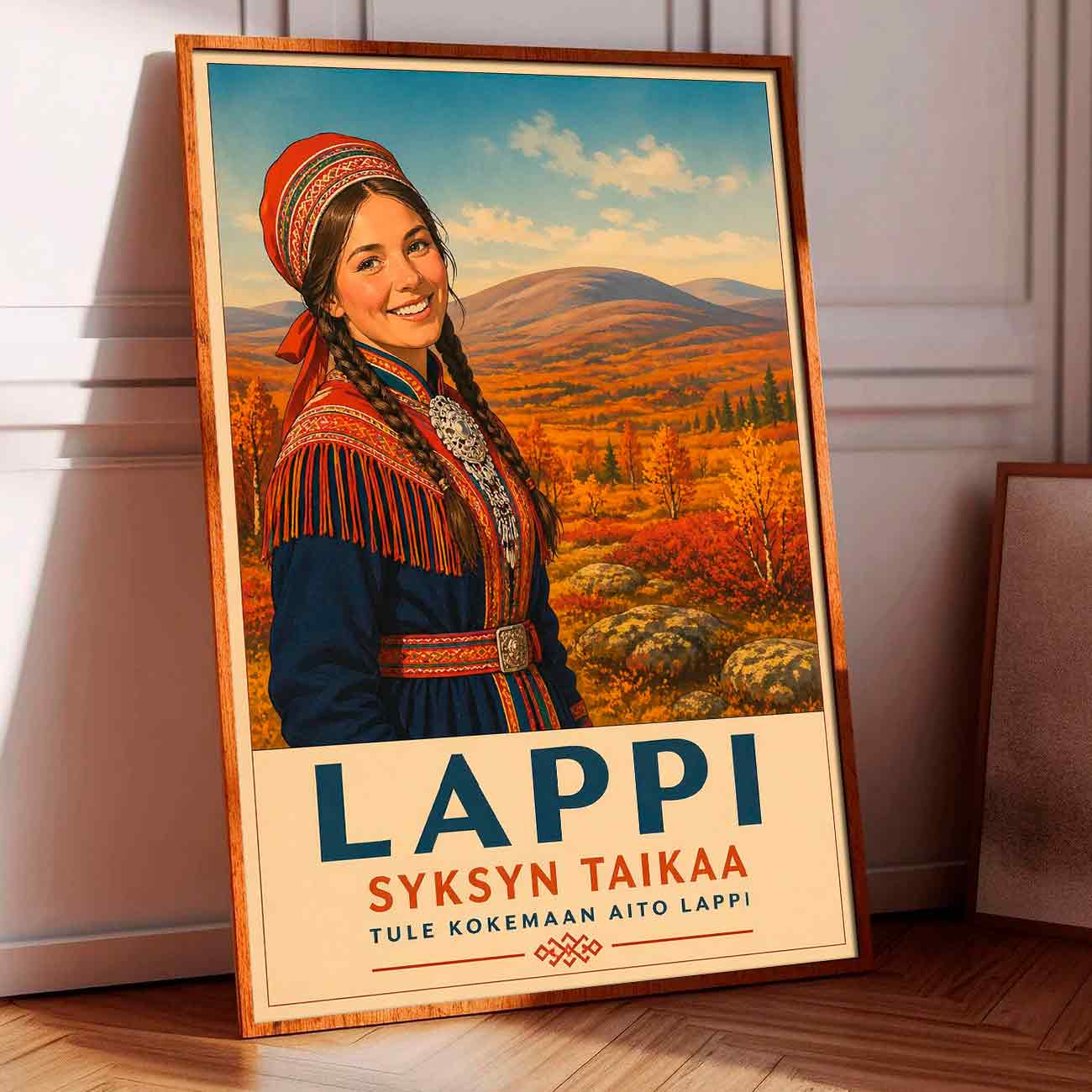 Juliste Matkailu Lappi syksyn taikaa LÖ 50×70 70x100aa