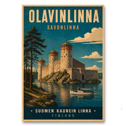 Juliste Olavinlinna - Suomen kaunein linna