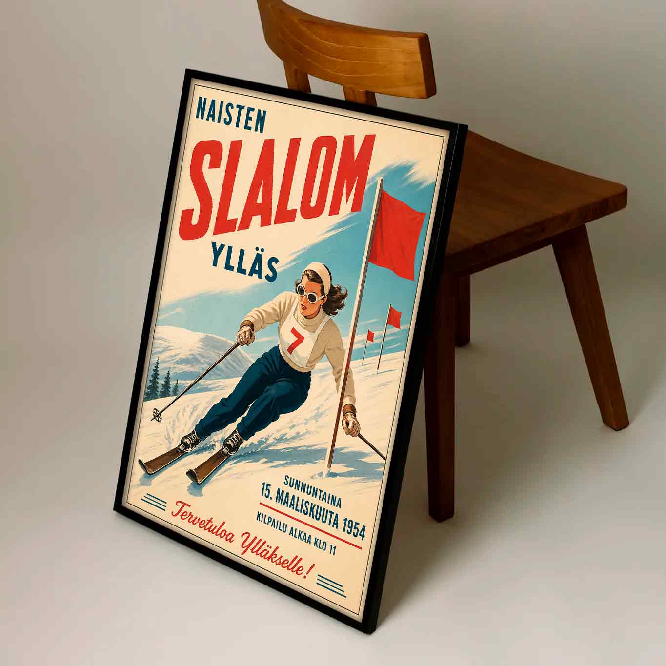 Juliste Urheilu Slalom Ylläs LÖ 50×70 70x100_1aa