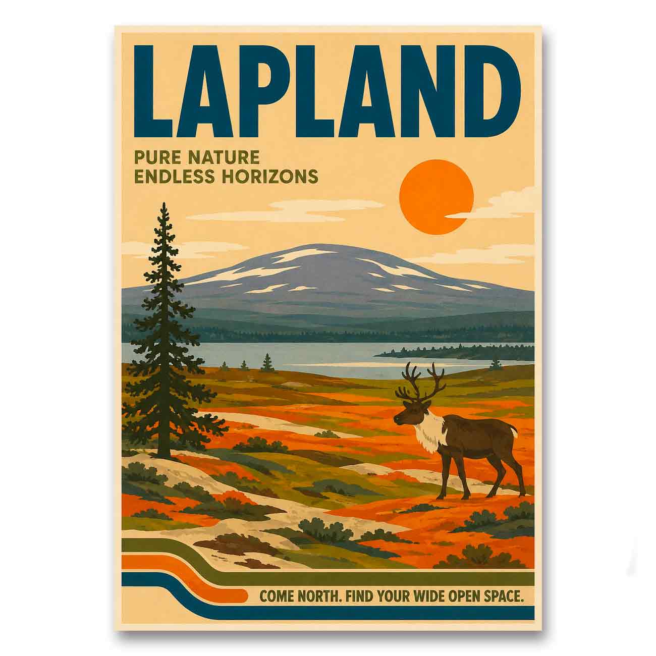 Juliste matkailu Lappi 1970 LÖ 50×70 70×100-7a