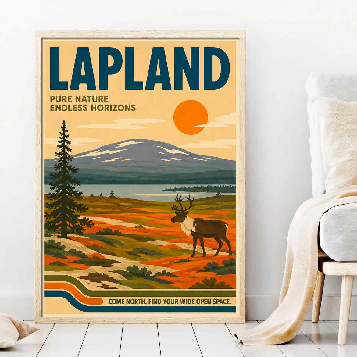 Juliste matkailu Lappi 1970 LÖ 50×70 70×100-7aaa