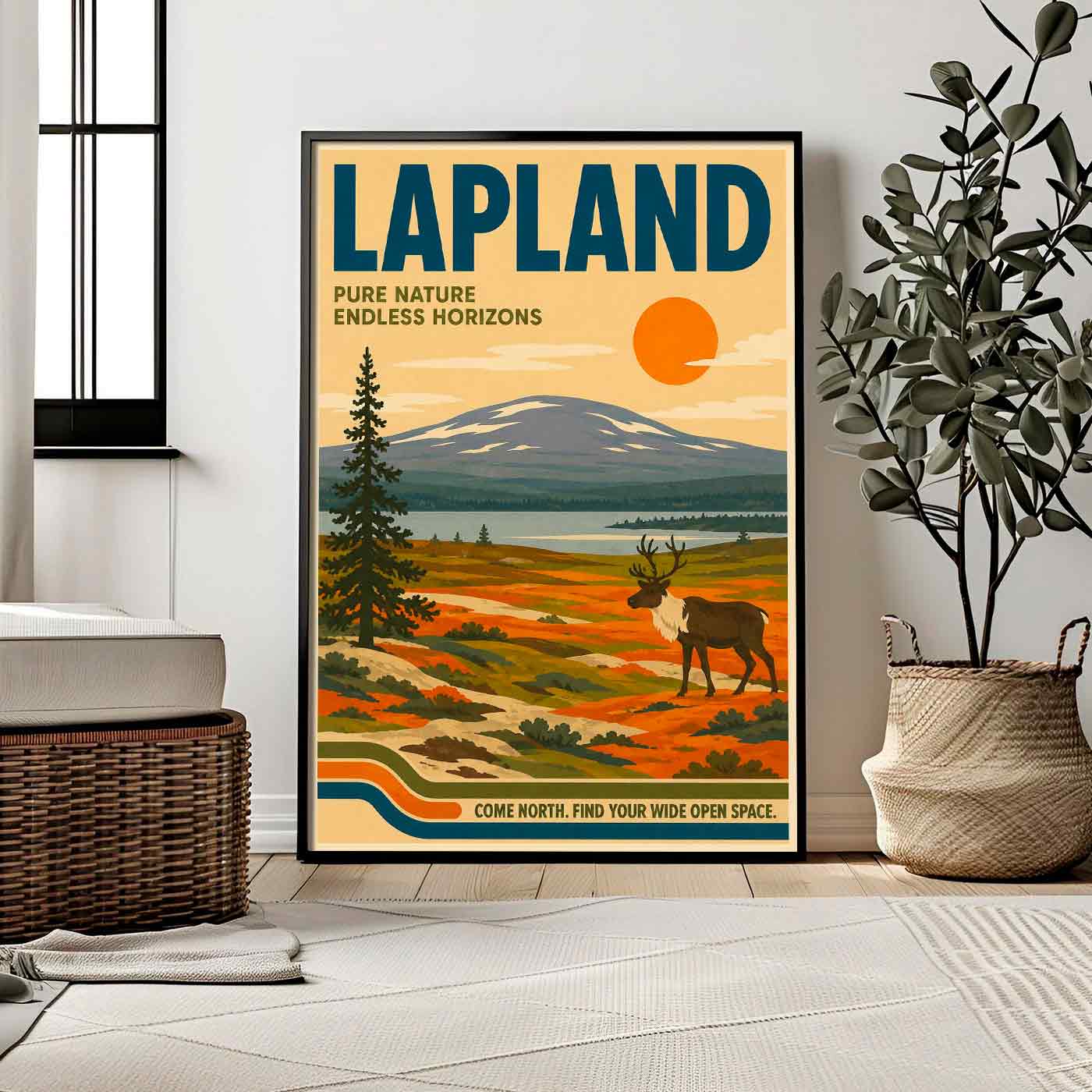 Juliste matkailu Lappi 1970 LÖ 50×70 70×100-7aaaa