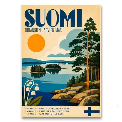 Juliste Suomi - Tuhansien järvien maa