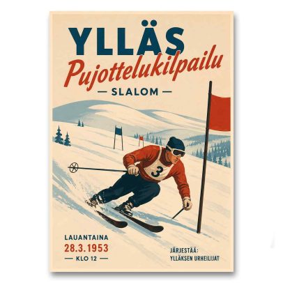 Juliste Ylläs pujottelukilpailut 1953
