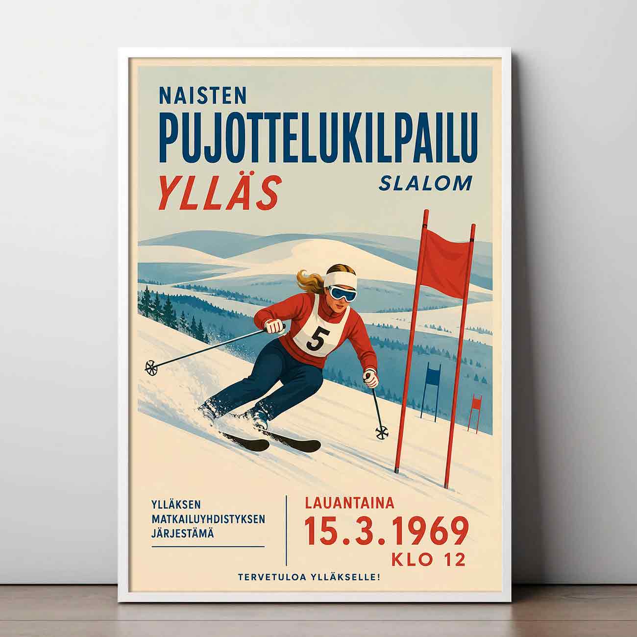 Juliste urheilu Ylläs pujottelu LÖ 50×70 70×100-5aa