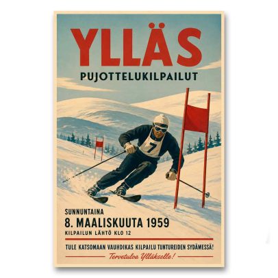 Juliste Ylläs pujottelukilpailut 1959