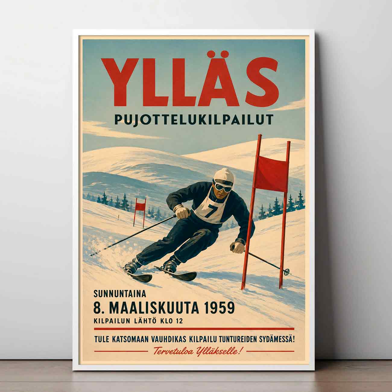 Juliste urheilu Ylläs pujottelu LÖ 50×75 70×105-1aa