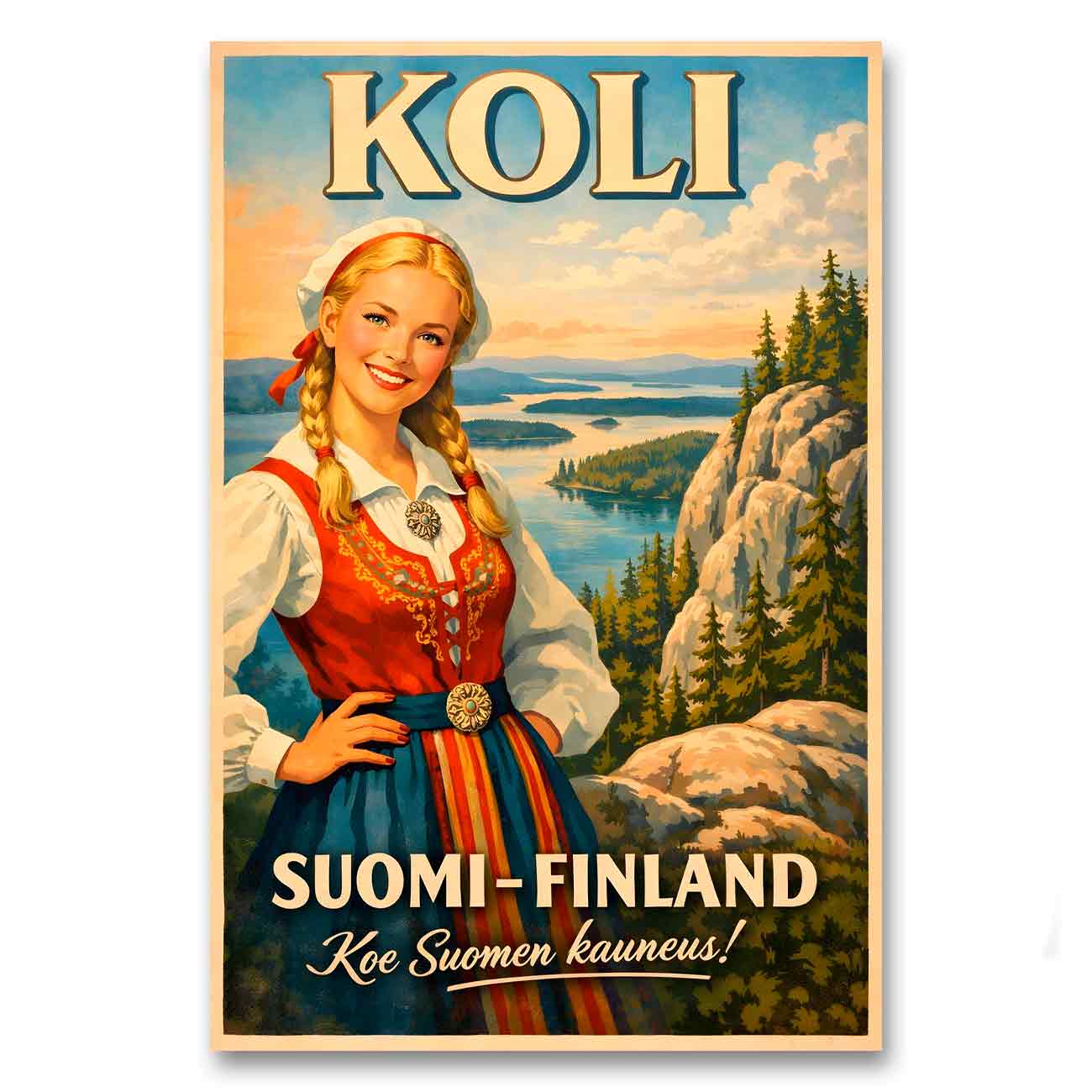 Juliste vintage matkailu Koli 1 LÖ 50×75 70×105-2a