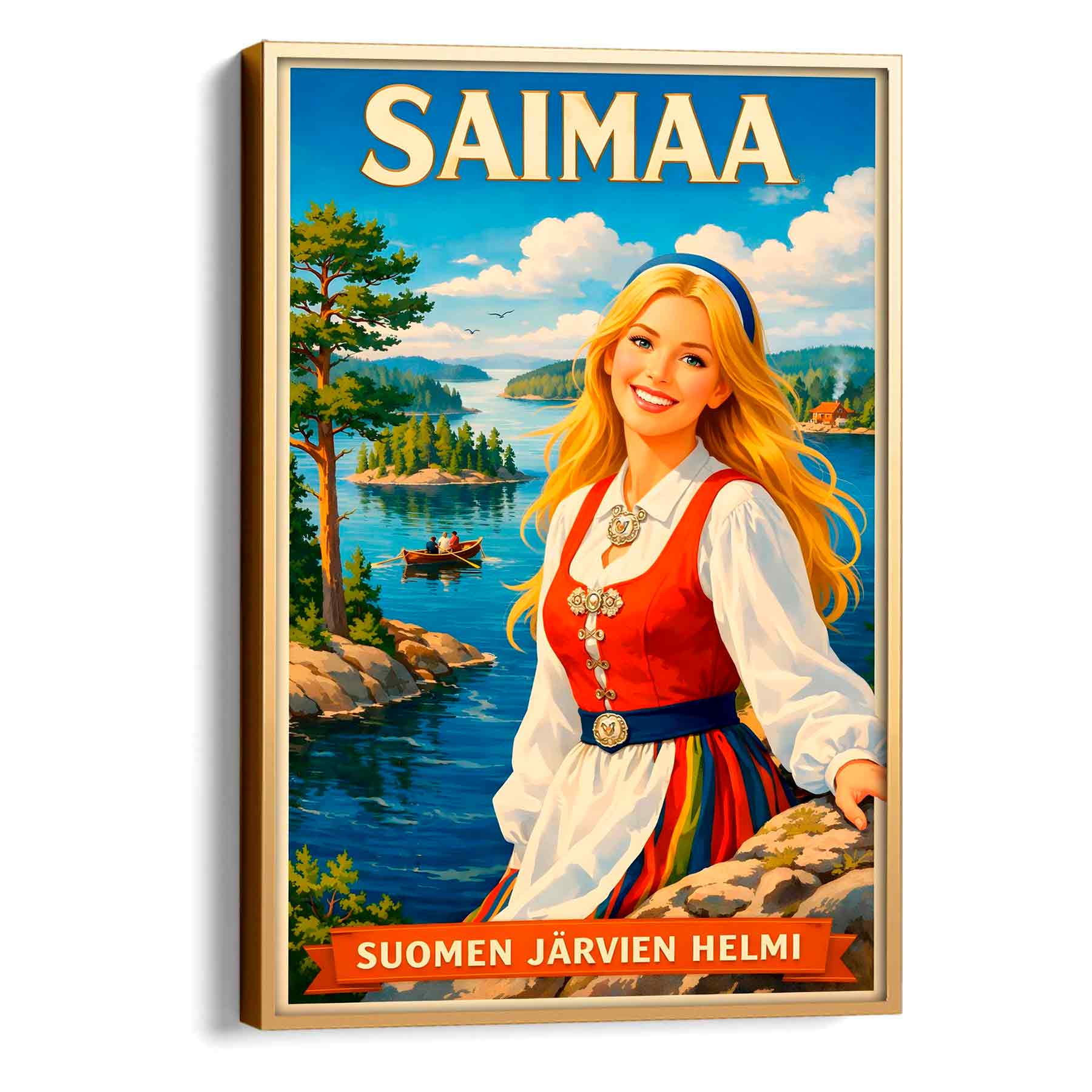 Juliste vintage matkailu Saimaa 1 LÖ 50×75 70×105-2aaa