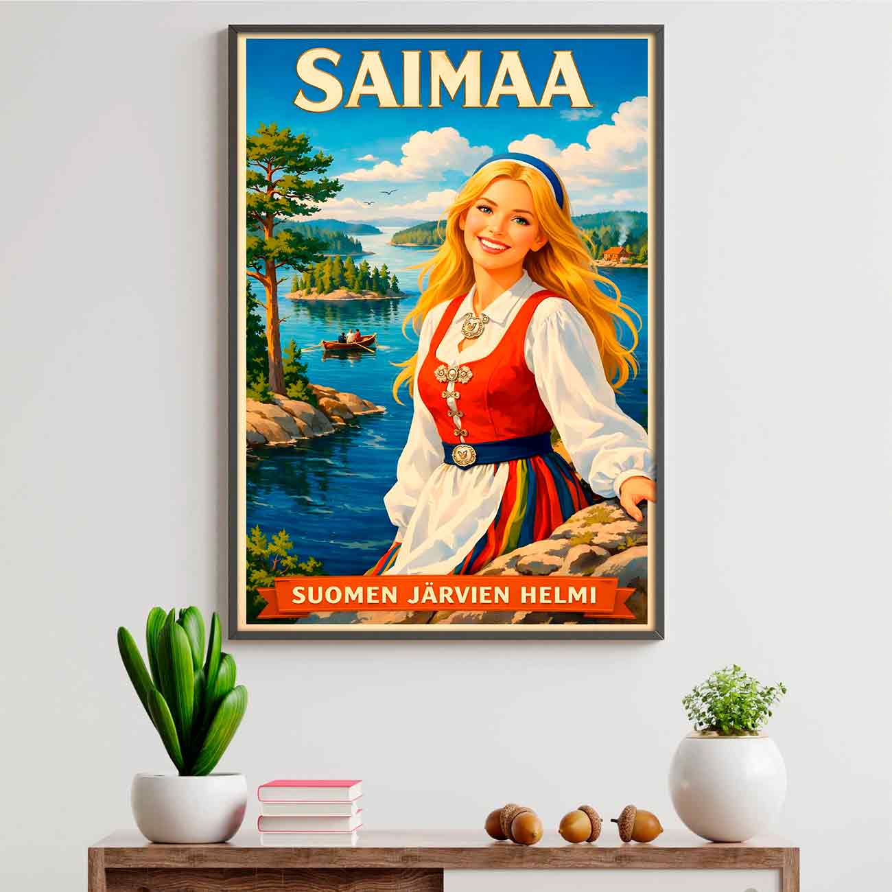 Juliste vintage matkailu Saimaa 1 LÖ 50×75 70×105-2aaaa