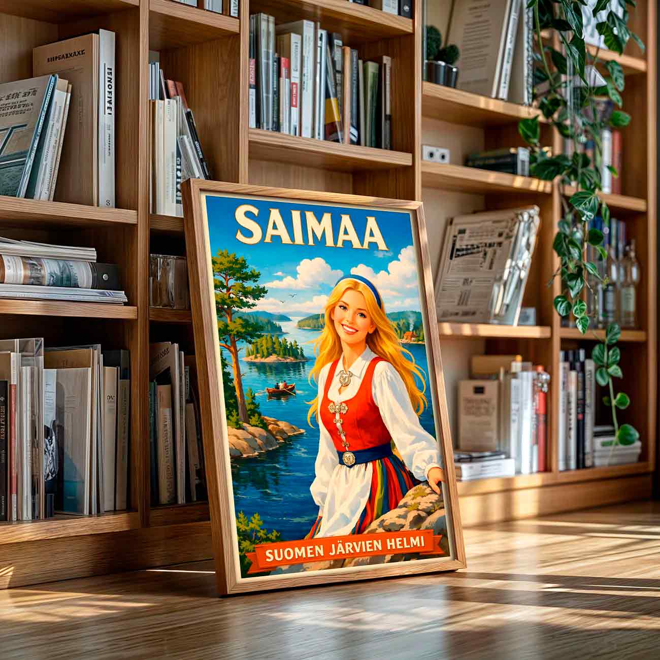 Juliste vintage matkailu Saimaa 1 LÖ 50×75 70×105-2aaaaa
