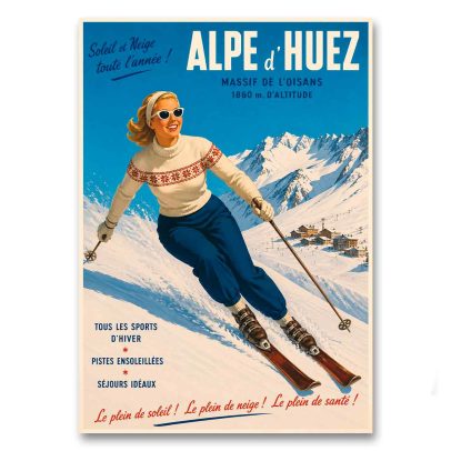 Juliste Alpe d´Huez - Soleil et Neige toute l´année