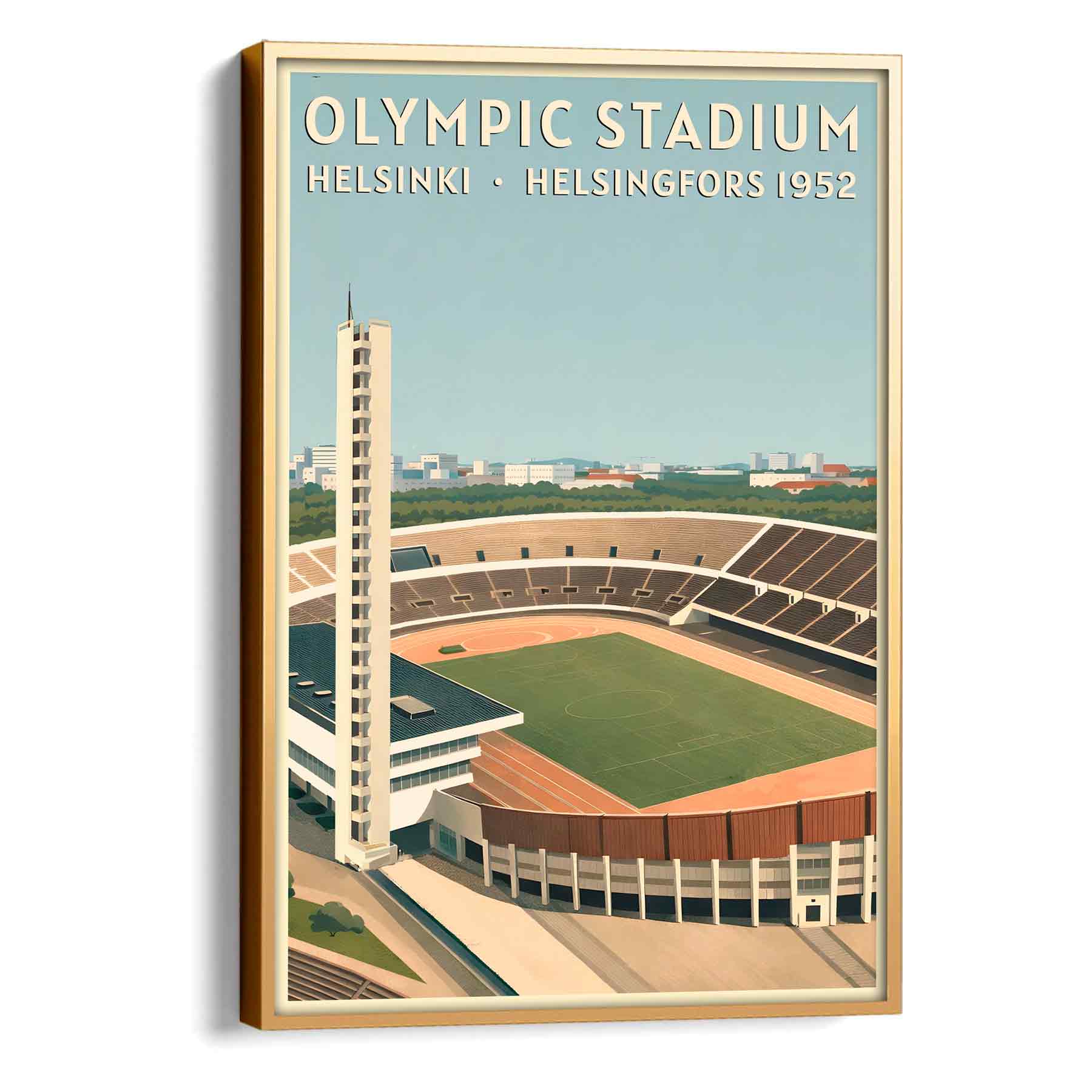 Juliste Helsinki Olympiastadion LÖ 40×55 50x70aa